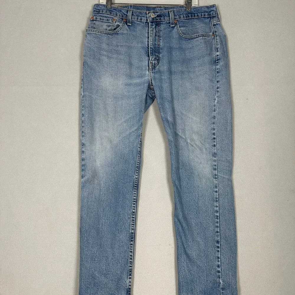 Levis 514 Jeans Mens 36X30 Blue Straight Fit Distressed Classic 5-Pocket Denim